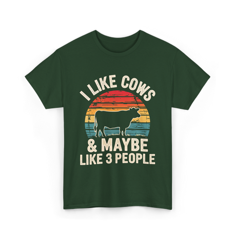 I Like Cows Farm Cow T-Shirt - Forest Green