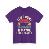 I Like Cows Farm Cow T-Shirt - Purple