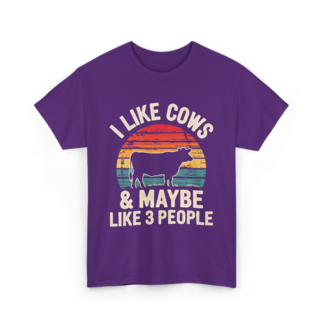 I Like Cows Farm Cow T-Shirt - Purple