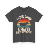 I Like Cows Farm Cow T-Shirt - Dark Heather