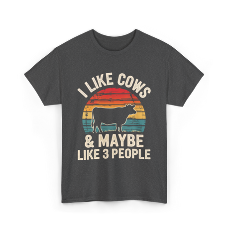 I Like Cows Farm Cow T-Shirt - Dark Heather