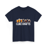 I Like Crafts Craft Beer T-Shirt - Navy