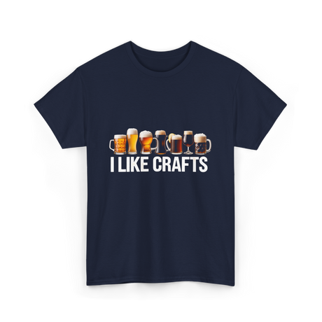 I Like Crafts Craft Beer T-Shirt - Navy