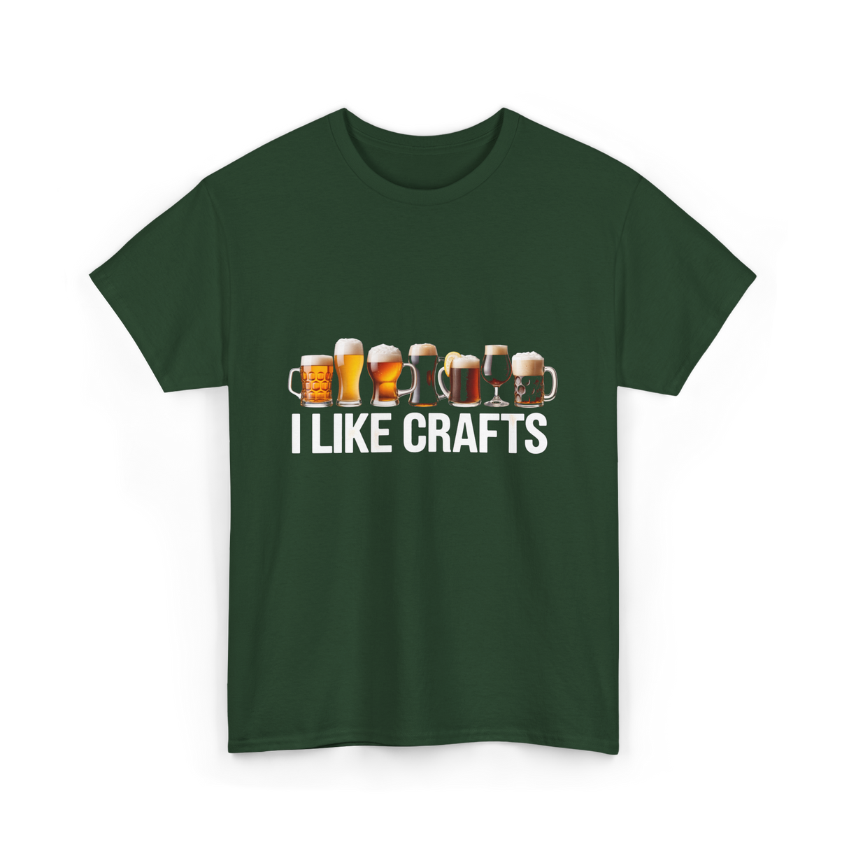 I Like Crafts Craft Beer T-Shirt - Forest Green