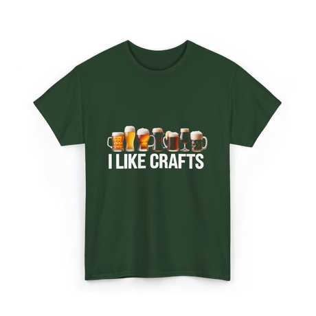 I Like Crafts Craft Beer T-Shirt - Forest Green