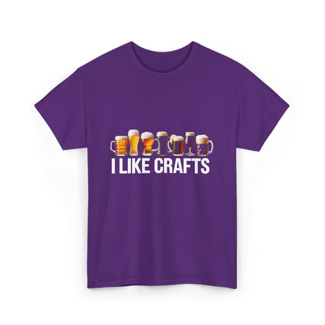 I Like Crafts Craft Beer T-Shirt - Purple