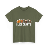 I Like Crafts Craft Beer T-Shirt - Military Green