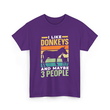 I Like Donkeys Farm Animal Lover T-Shirt - Purple