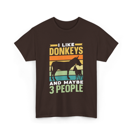 I Like Donkeys Farm Animal Lover T-Shirt - Dark Chocolate