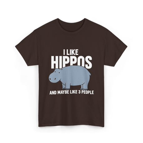 I Like Hippos Hippopotamus T-Shirt - Dark Chocolate