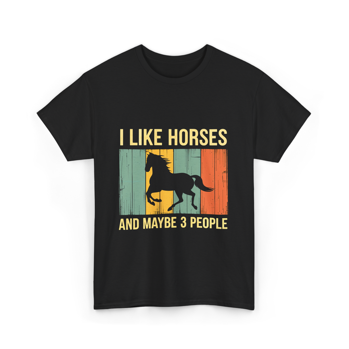 I Like Horses Horse Lover T-Shirt - Black