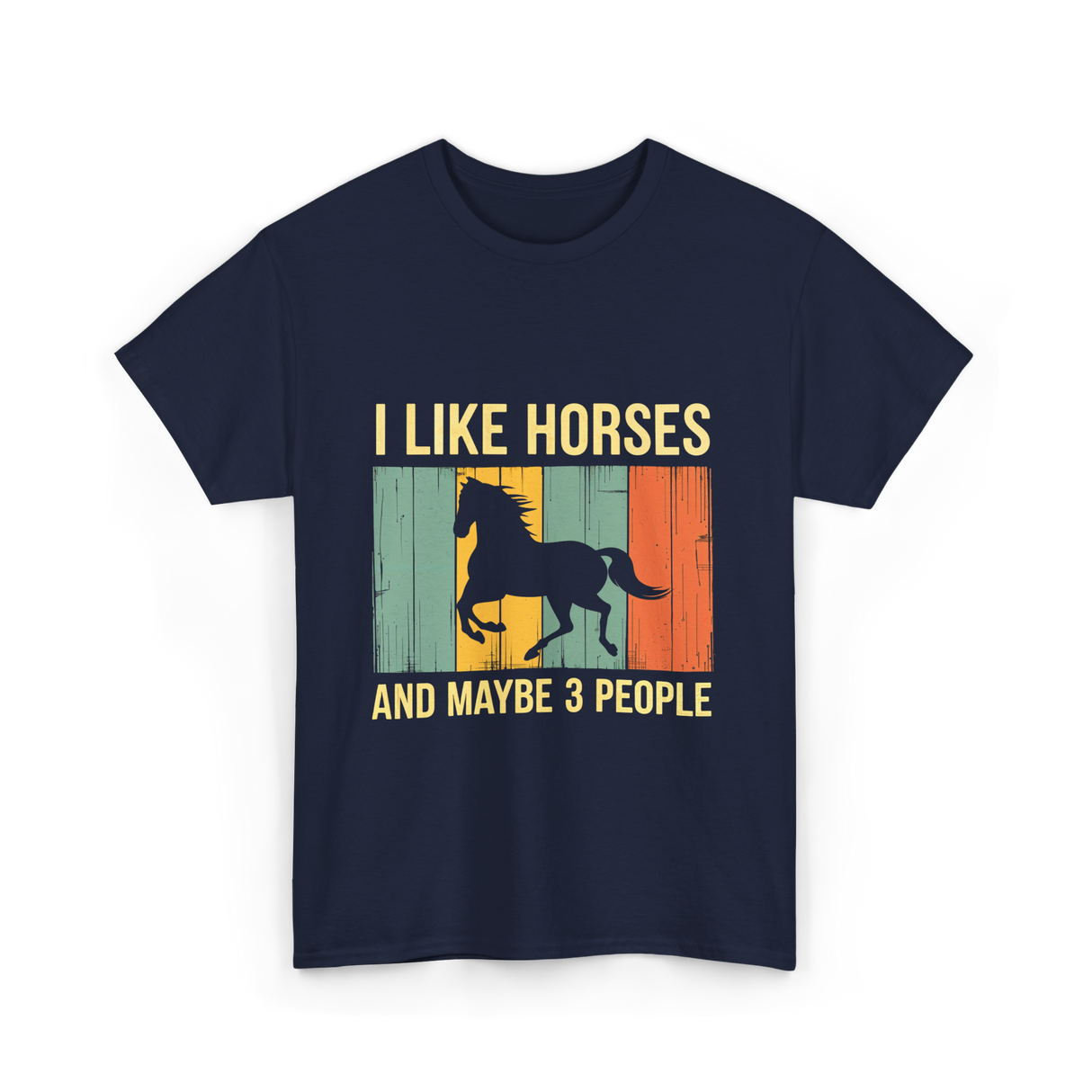 I Like Horses Horse Lover T-Shirt - Navy