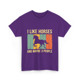 I Like Horses Horse Lover T-Shirt - Purple