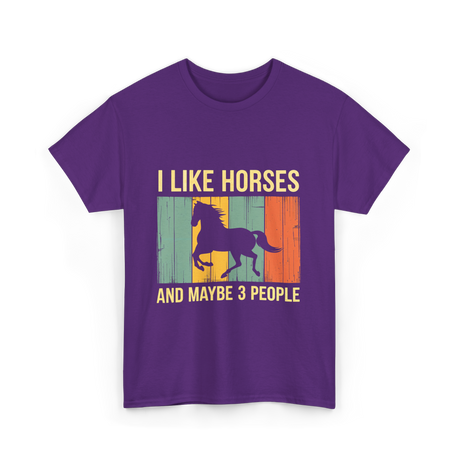 I Like Horses Horse Lover T-Shirt - Purple