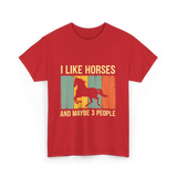 I Like Horses Horse Lover T-Shirt - Red