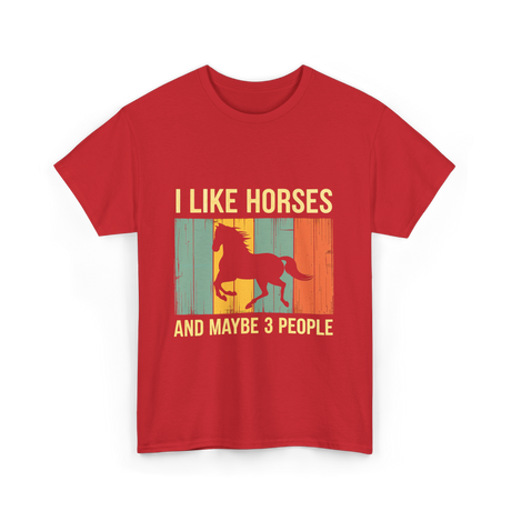 I Like Horses Horse Lover T-Shirt - Red