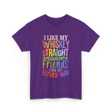 I Like My Whiskey Friends T-Shirt - Purple