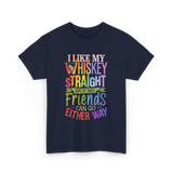 I Like My Whiskey Friends T-Shirt - Navy