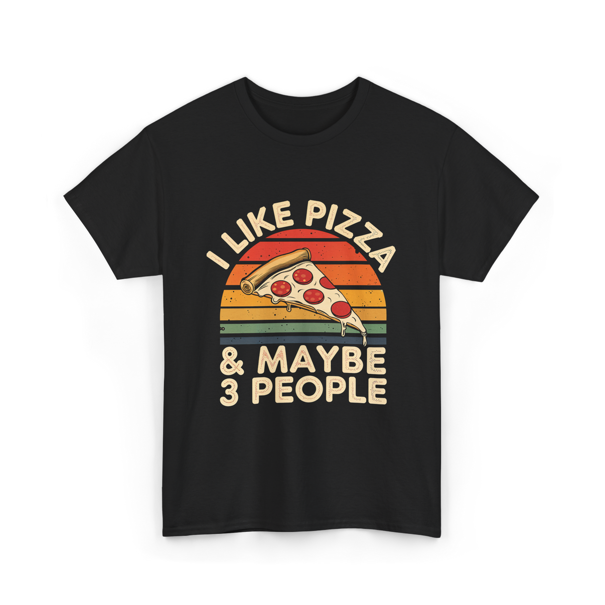 I Like Pizza T-Shirt - Black