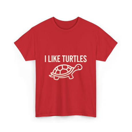 I Like Turtles Turtle T-Shirt - Red