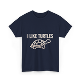 I Like Turtles Turtle T-Shirt - Navy