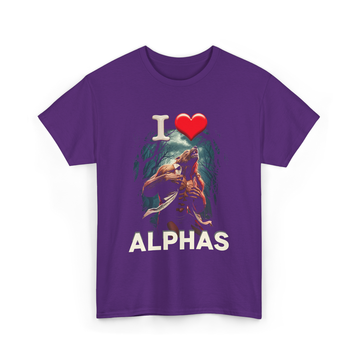 I Love Alphas Alpha Werewolf T-Shirt - Purple