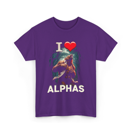 I Love Alphas Alpha Werewolf T-Shirt - Purple