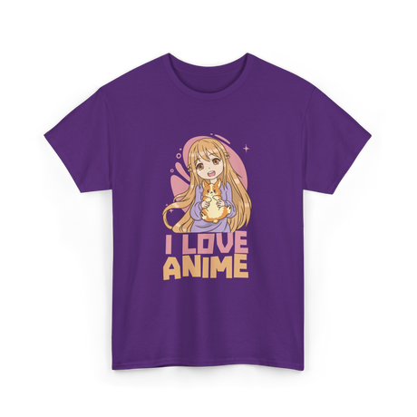 I Love Anime Anime Lover T-Shirt - Purple