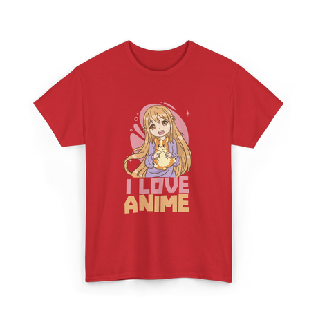 I Love Anime Anime Lover T-Shirt - Red