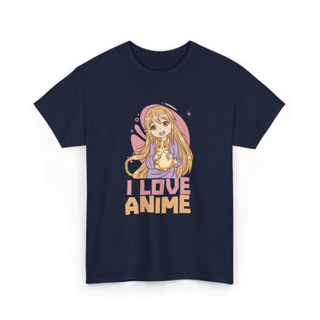 I Love Anime Anime Lover T-Shirt - Navy