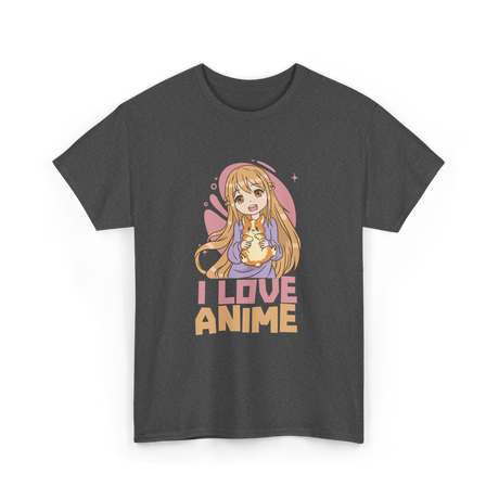 I Love Anime Anime Lover T-Shirt - Dark Heather