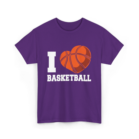 I Love Basketball Basketball Player T-Shirt - Purple