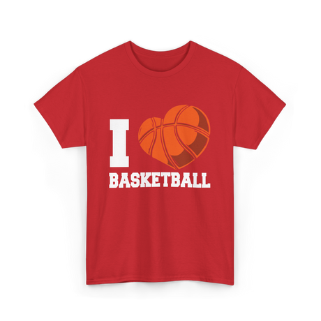 I Love Basketball Basketball Player T-Shirt - Red