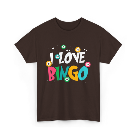 I Love Bingo Bingo Player T-Shirt - Dark Chocolate