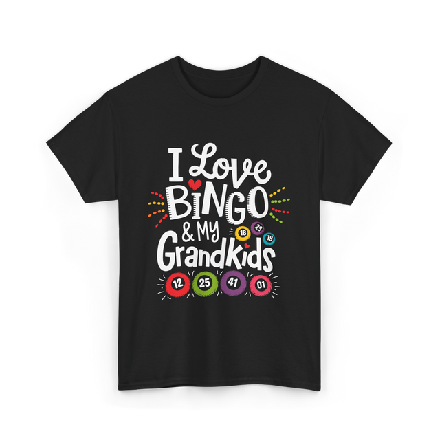 I Love Bingo Grandkids Bingo T-Shirt - Black