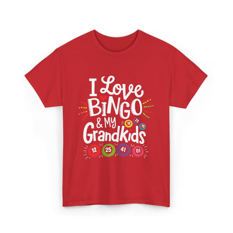 I Love Bingo Grandkids Bingo T-Shirt - Red