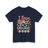 I Love Bingo Grandkids Bingo T-Shirt - Navy