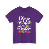 I Love Bingo Grandkids Bingo T-Shirt - Purple