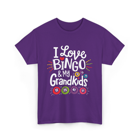 I Love Bingo Grandkids Bingo T-Shirt - Purple