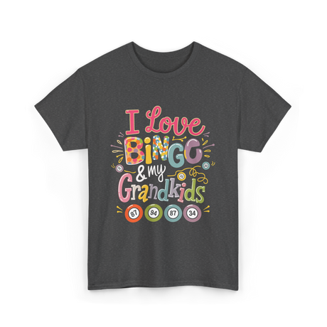 I Love Bingo Grandkids Bingo T-Shirt - Dark Heather