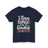 I Love Bingo Grandkids Bingo T-Shirt - Navy