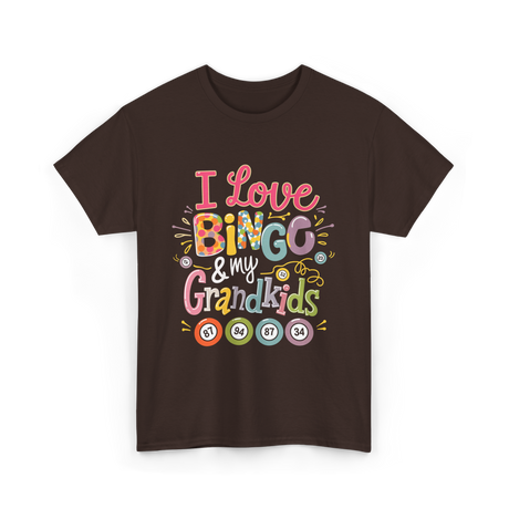 I Love Bingo Grandkids Bingo T-Shirt - Dark Chocolate