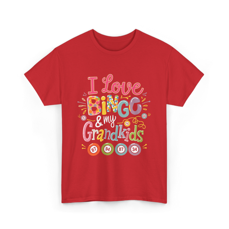 I Love Bingo Grandkids Bingo T-Shirt - Red