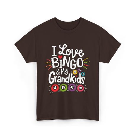 I Love Bingo Grandkids Bingo T-Shirt - Dark Chocolate