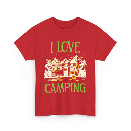 I Love Camping Camping Camper T-Shirt - Red