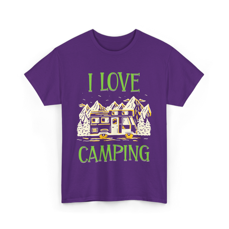 I Love Camping Camping Camper T-Shirt - Purple