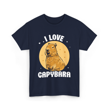 I Love Capybara Capybara Rodent T-Shirt - Navy