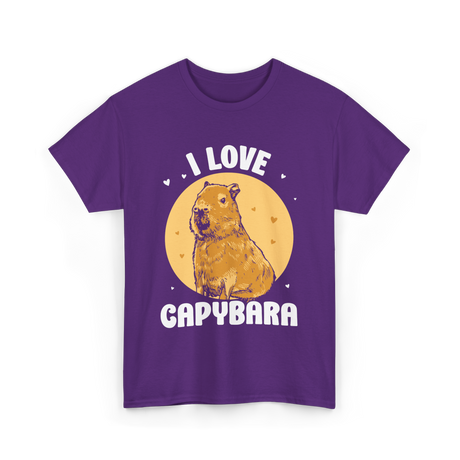 I Love Capybara Capybara Rodent T-Shirt - Purple