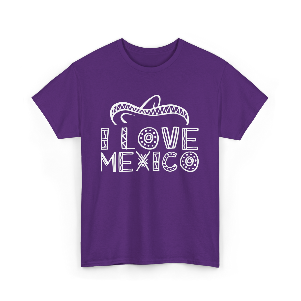 I Love Mexico Mexican Pride T-Shirt - Purple