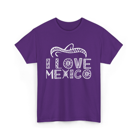 I Love Mexico Mexican Pride T-Shirt - Purple